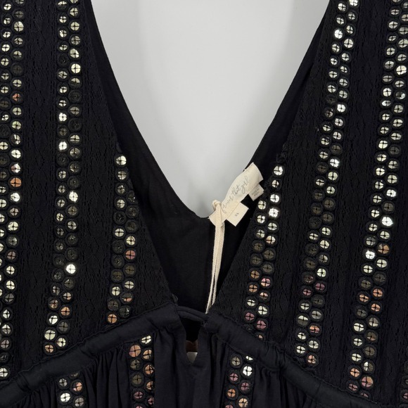 Anthropologie Forever‎ That Girl V-Neck Sequin Embellished Tank Black XL - Picture 9 of 14